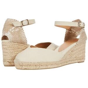 CASTANER Womens Chiarita Wedge Espadrille Sandals US 7.5 EU 38 Ivory 60 mm NIB